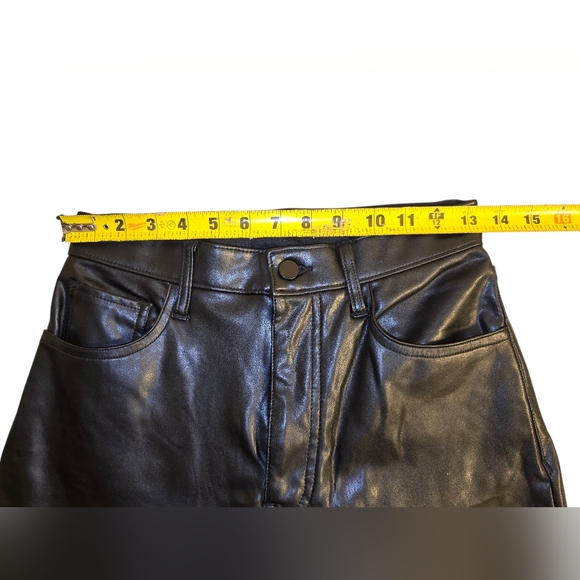 Abercrombie & Fitch Women’s Faux Leather Ankle Straight Pants Black Size 27 / 4 - Picture 4 of 11